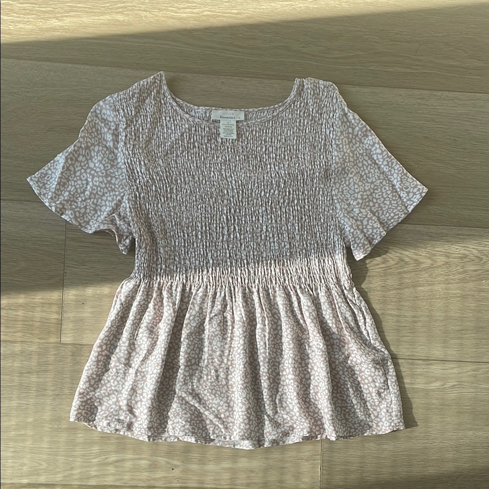 Pink + White Pattern Top